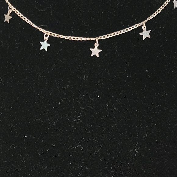 Silver star choker 15-18" with extender - Picture 2 of 3